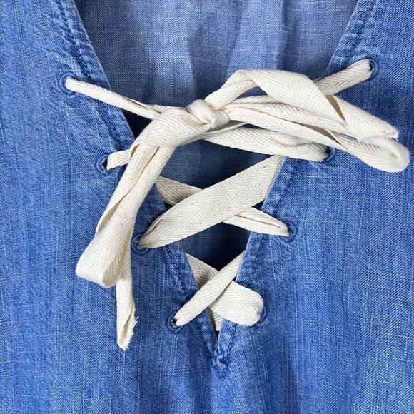 Joie lace up chambray top size small - Picture 8 of 11